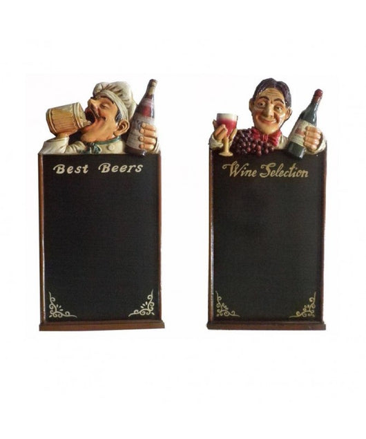 Lavagna legno cuoco con bicchiere rettangolare 2 assortiti Entrambi