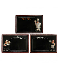 Lavagna legno cuoco menu' rettangolare 3 assortiti