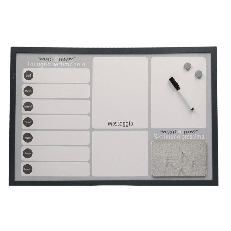 Lavagna magnetica agenda con sughero e pennarello cm 60x40x1,5