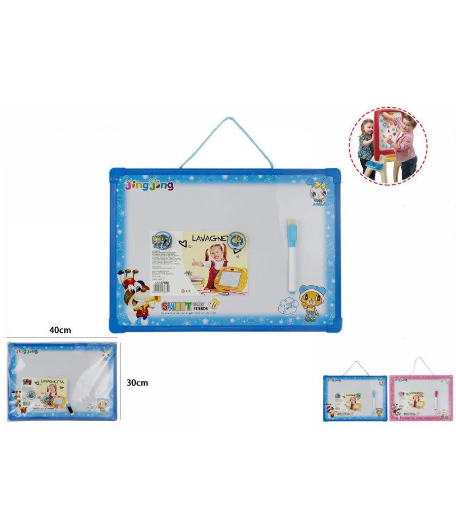 Lavagna Magnetica Con Cornice In Plastica Per Bambini Con Pennarello Gioco 07686         
