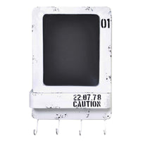 Lavagna metallo bristol bianco con mensola e appendino 4 posti cm 35x57,5x7