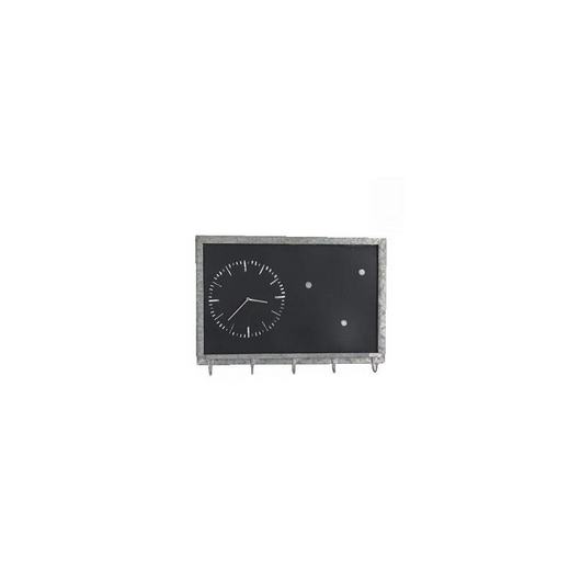 Lavagna metallo con orologio e portachiavi 5 posti cm63x46x9