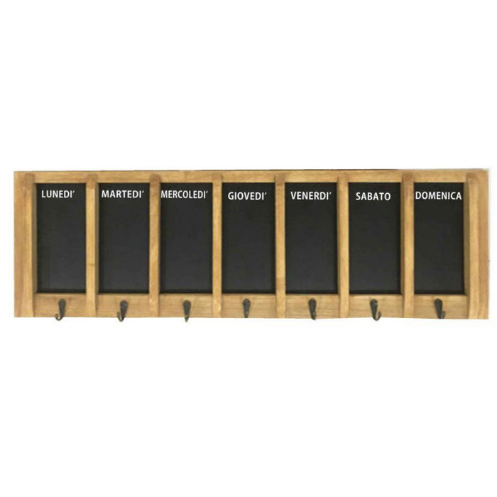 Lavagna settimana con appendino legno 7posti e gessetto cm80x25x4
