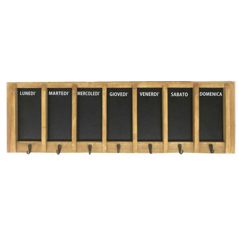 Lavagna settimana con appendino legno 7posti e gessetto cm80x25x4