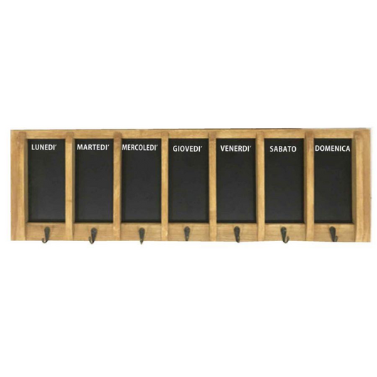 Lavagna settimana con appendino legno 7posti e gessetto cm80x25x4