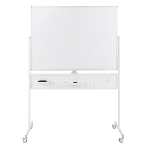 Lavagna mobile da 120x90cm con supporto pannello e accessori, Lavagna a 2 lati da pavimento per casa ufficio aula Biacno-Lavagne