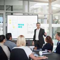 Lavagna mobile da 120x90cm con supporto pannello e accessori, Lavagna a 2 lati da pavimento per casa ufficio aula Nero-Lavagne