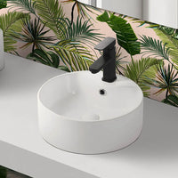 Lavabo da appoggio tondo D. 46 cm in ceramica bianco lucida