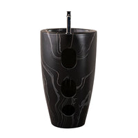 Lavandino freestanding da terra 50x85h cm effetto marmo nero Tokyo