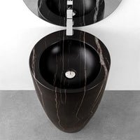 Lavandino freestanding da terra 50x85h cm effetto marmo nero Tokyo
