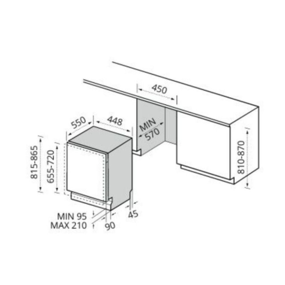 Lavastoviglie incasso 45 centimetri 10 coperti Master Kitchen MKDWFI450710EPE classe E