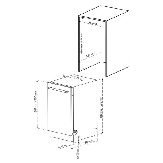 Lavastoviglie incasso Daewoo DI1E6SW49E 10 coperti 45 cm 6 programmi classe E