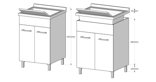 Lavatoio 2 ante da cm 50x50 colore rovere grigio - HDcasa