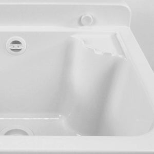 Lavatoio a muro 42x34 cm in resina bianca completo di kit di scarico