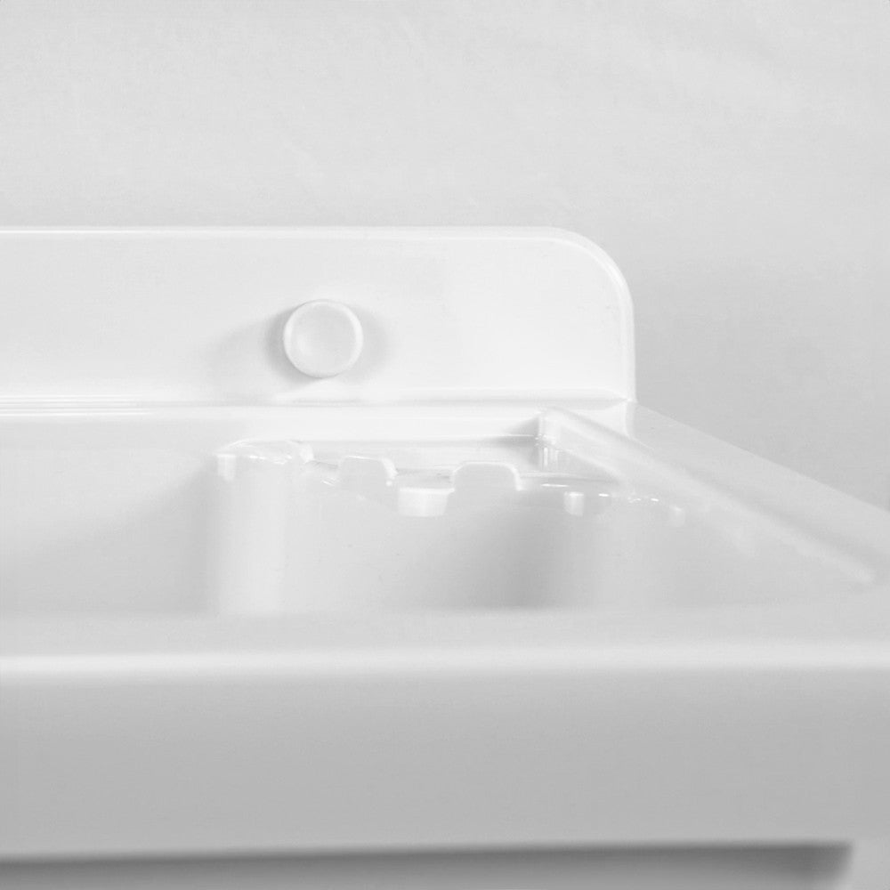 Lavatoio a muro 42x34 cm in resina bianca completo di kit di scarico