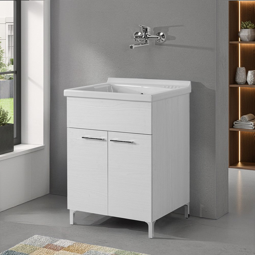 Lavatoio in ceramica 61x61 cm ad incasso per mobile modello Revine