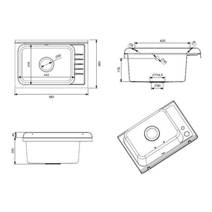 Lavatoio Pilozzo a muro 58x38 cm in polipropilene nero lucido 2051FNSCAT