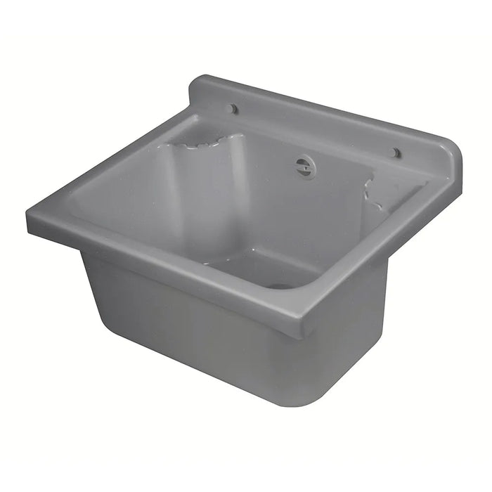 Lavatoio salvaspazio 42x34 cm in plastica grigia con vasca e scarico