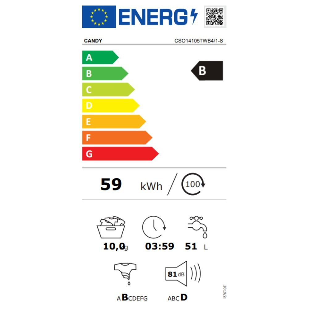 Lavatrice Candy CSO14105TWB41S Smart Pro 10 kg 1400 giri classe B