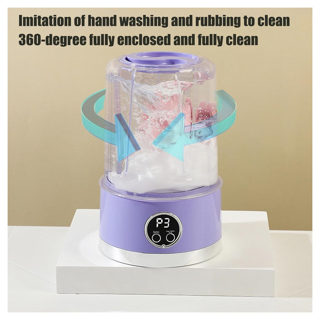 Trade Shop - Lavatrice Portatile Pulizia Mutande Silenziosa Wireless Per Dormitori Campeggio Viaggio -