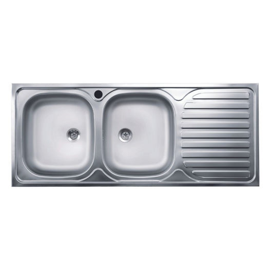 Lavello appoggio 50 series 120x50 cm 2 vasche SA127 destro