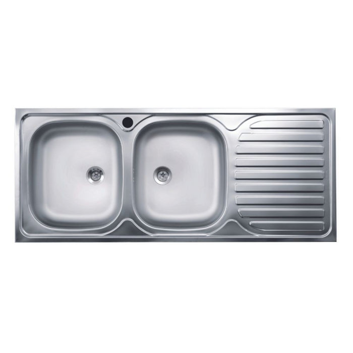 Lavello appoggio 50 series 120x50 cm 2 vasche SA127 destro