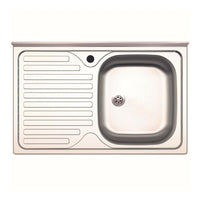 Lavello appoggio 80x50 SA216 1 vasca e gocciolatoio sinistro