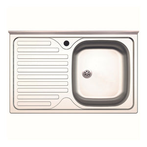 Lavello appoggio 80x50 SA216 1 vasca e gocciolatoio sinistro