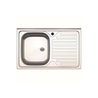 Lavello appoggio acciaio inox 80x50 cm una vasca e gocciolatoio destro SA216