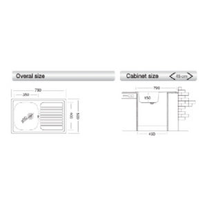 Lavello Classic 273 79x50 cm destro