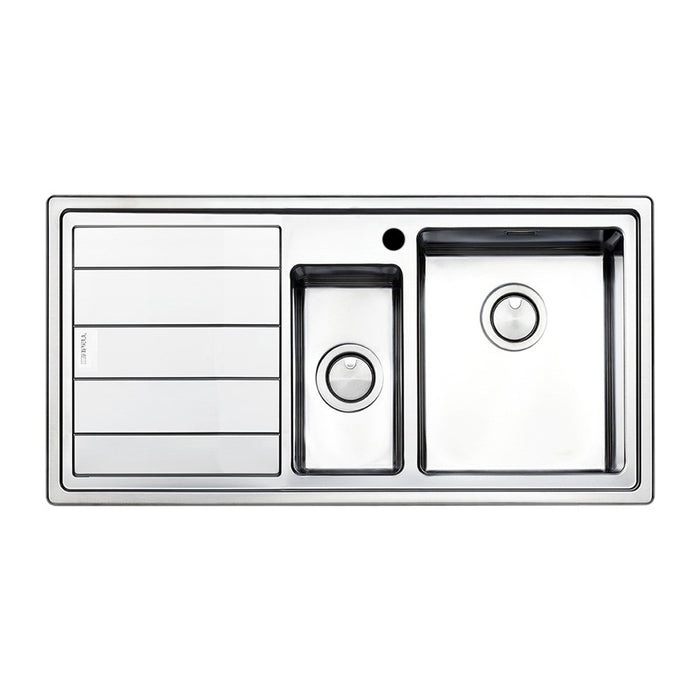 Samet Lavello cucina SAXT332 2 vasche e gocciolatoio sinistro 100x50 cm