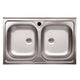 Lavello cucina acciaio appoggio 80x50 cm due vasche N214