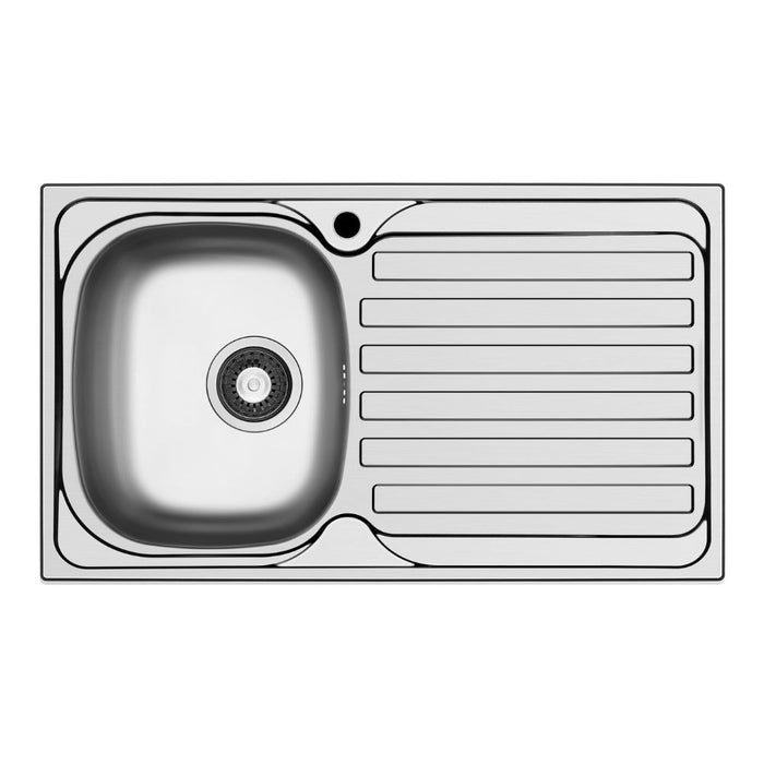 Lavello da incasso Adriatico861 monostampo 1 vasca e gocciolatoio destro inox