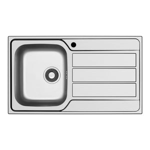 Lavello da incasso Tirreno861 in acciaio inox con vasca e gocciolatoio destro 86x50