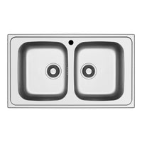 Lavello da incasso Tirreno862 in acciaio inox con doppia vasca 86x50