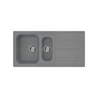 Lavello incasso 2 vasche e gocciolatoio reversibile 100x50 Smeg LZ102TT colore titanio