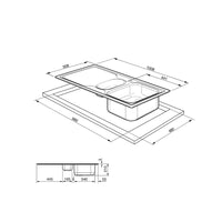 Lavello incasso 2 vasche gocciolatoio destro 100x50 Smeg LV100D3 inox