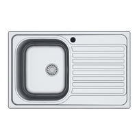 Lavello incasso cucina acciaio 79x50 cm una vasca e gocciolatoio destro Classic 273DX