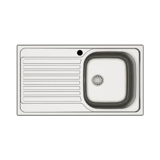 Lavello incasso cucina acciaio 86x50 cm una vasca e gocciolatoio sinistro MP861VSX