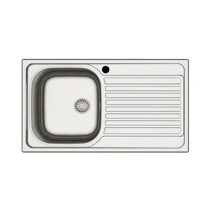 Lavello incasso cucina MP861VDX acciaio 86x50 cm una vasca e gocciolatoio destro