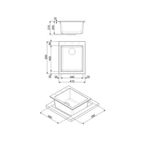 Lavello incasso monovasca 41x50 Smeg VZ40TT fragranite titanio