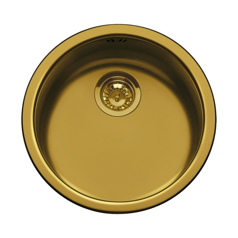 Lavello incasso monovasca rotondo 43.7x43.7 Smeg 10I3POT2 PVD ottone