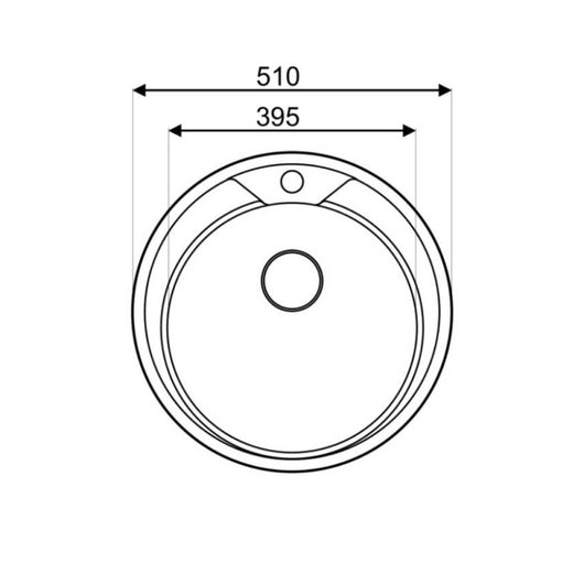 Lavello incasso SA02 monostampo diametro 51 cm. inox