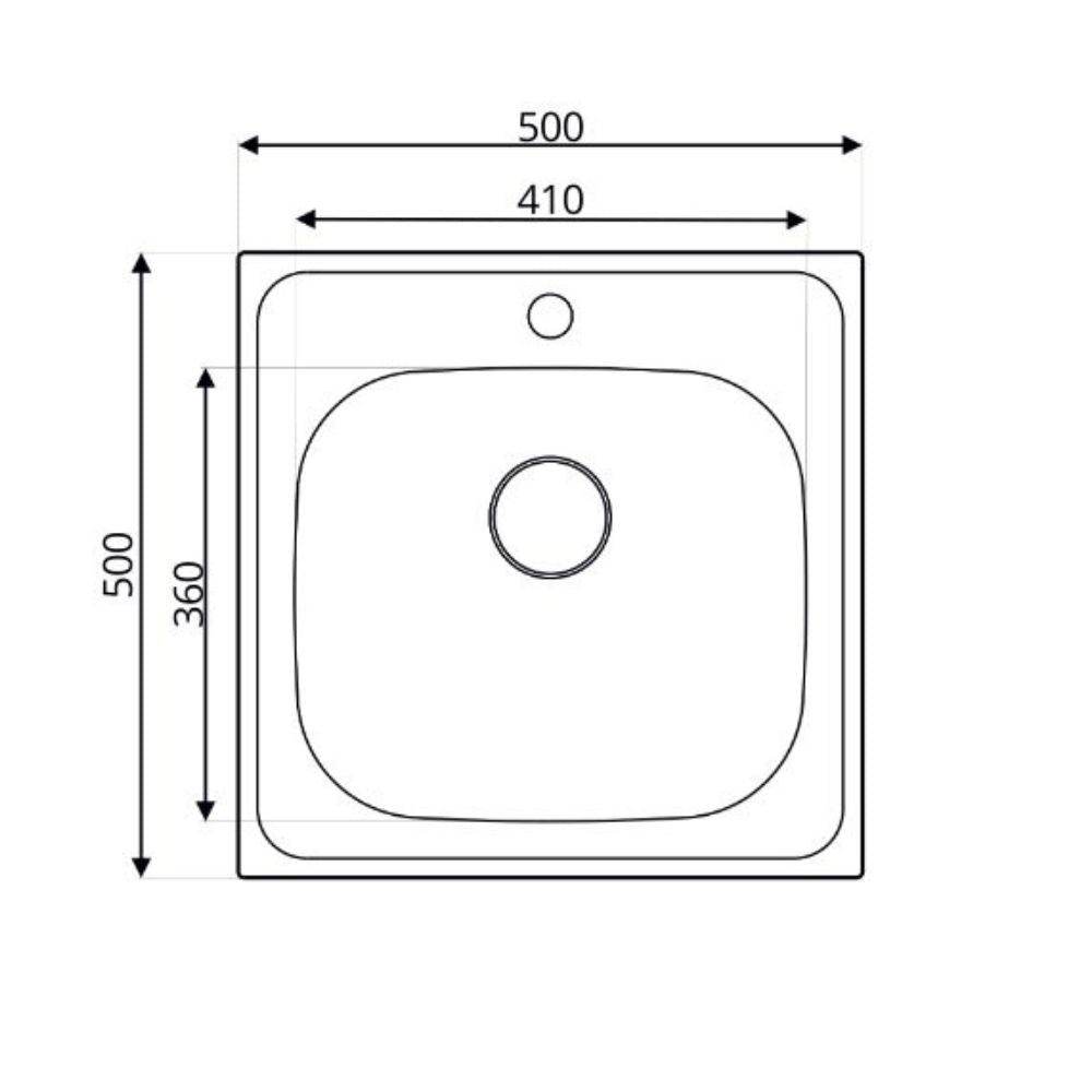 Lavello monovasca incasso monostampo N24435AS 50x50