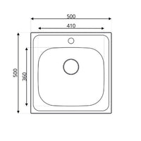 Lavello monovasca incasso monostampo N24435AS 50x50