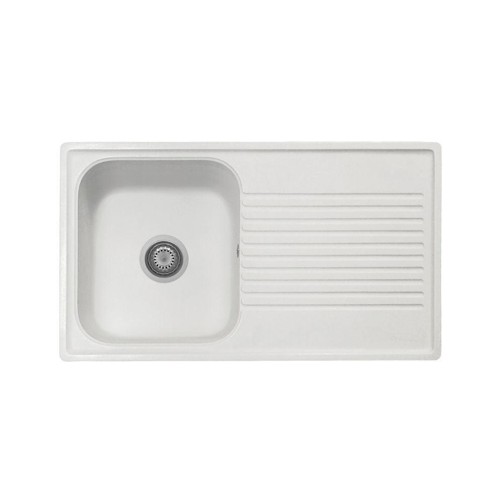 Lavello reversibile 1 vasca gocciolatoio Granitovero861vbip bianco Samet