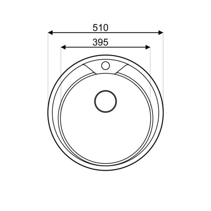 Lavello rotondo incasso per cucina SA02 inox diametro 51 cm