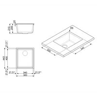 Lavello Smeg VZUM40AV2 40x34 cm sottotop 1 vasca avena