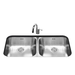 Lavello sottotop 2 vasche 76x45 Smeg UM3434 inox