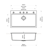 Lavello una vasca croma Waltz 78x51